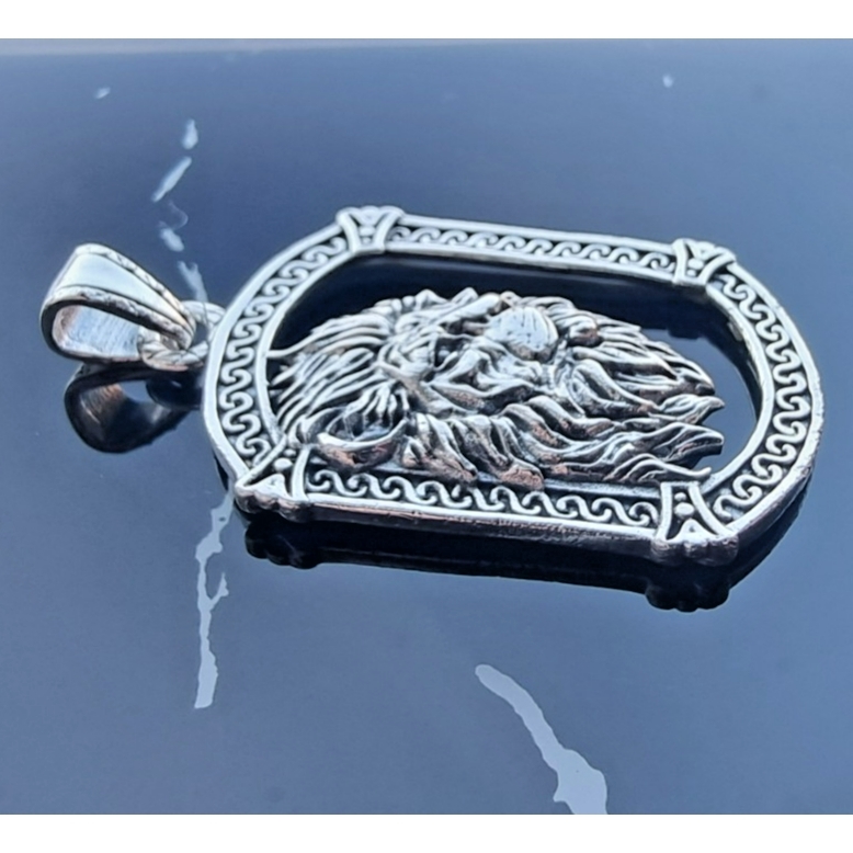 925 STERLING SILVER LION GOTHIC PUNK ROCK PROTECTION PENDANT AT Item image 2