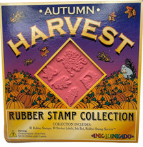 Autumn Harvest Rubber Stamp Collection Inkadinkado 10 Stamps Ink Pad Vintage New - £7.81 GBP