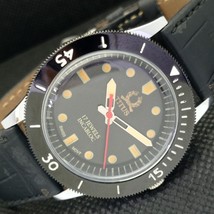 40MM Vintage Titus Winding Swiss Mens Turnable Bezel Black Watch 583e-a307117-6 - £22.35 GBP