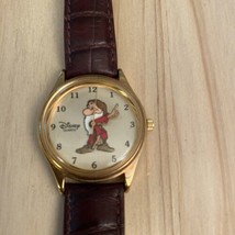 Disney TimeWorks Men’s Grumpy Watch Brown Leather Band New Battery - $150.00