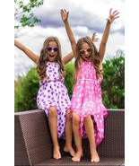 Girls Cream Black Polka Dot Handkerchief Dress. Girl Asymmetrical Birthd... - $475.79 MXN