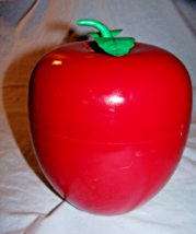 Hong Kong Red Plastic Apple Container-7 inches tall - $9.50