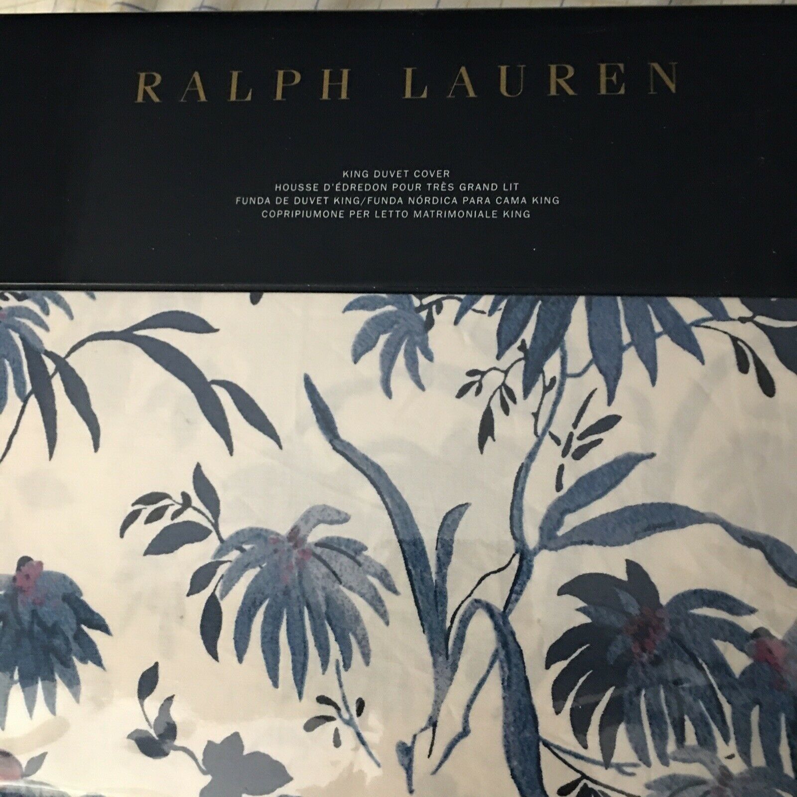 RALPH LAUREN ADELAIDE FLORAL 7pc KING DUVET/ KING/2 EU SHAMS 2  DECO BLUE bnip - £572.69 GBP