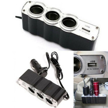 12V/24V1 USB Car Cigarette Lighter Charger Supply and Three Car Sockets ... - $18.32