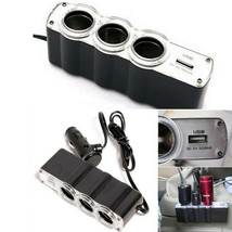 12V/24V1 USB Car Cigarette Lighter Charger Supply and Three Car Sockets Splitter - £14.32 GBP