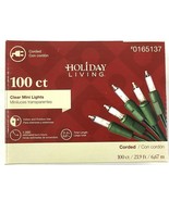 Holiday Living 100 Count Clear Mini Lights, Green Cord, 21.9&#39; Long, Indo... - £6.25 GBP