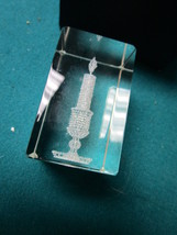 Lucite paperweight, candle inside, 2 1/2&quot; x 1 1/2&quot; - £35.56 GBP