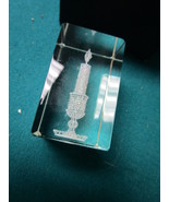 Lucite paperweight, candle inside, 2 1/2&quot; x 1 1/2&quot; - $52.79 CAD