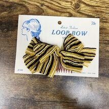 VTG Vogue Accessories Loop Bow Hair Comb Yellow Black Stripes #130 1960 - $238.13 MXN