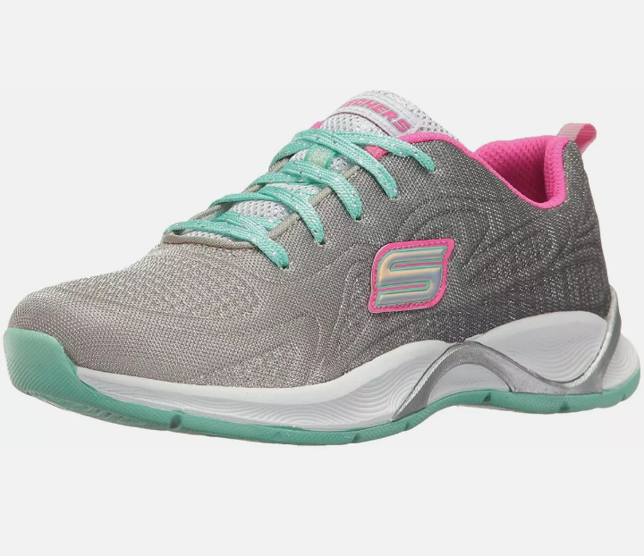 Skechers Hi Glitz Flutterspark Gray/Aqua/Pink  81128L/GAQP Size 2.5 Item image 2