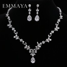 Gorgeous AAA CZ Stones Jewelry Set White Crystal Flower Party Wedding Jewelry Se - £20.15 GBP