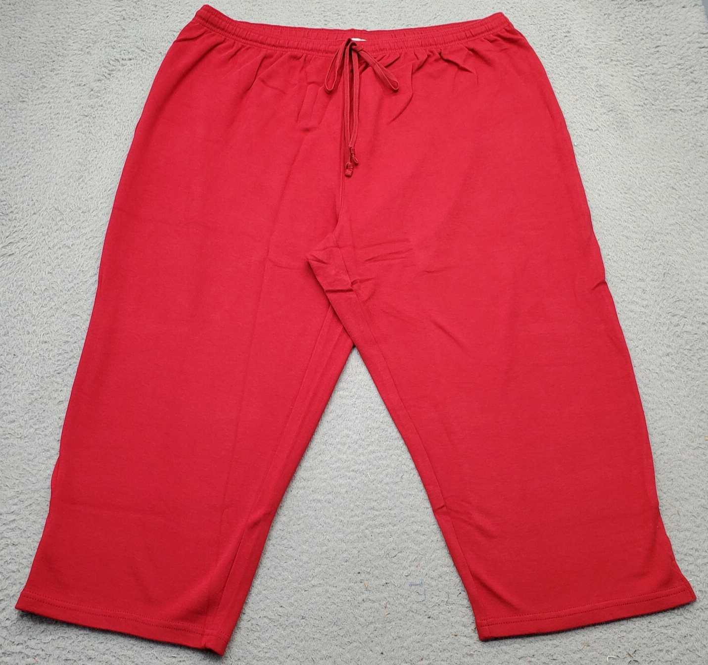 Cabincreek Capri Pants Women 2X Red Loose Fit High Rise Elastic Waist Dr... - £17.49 GBP