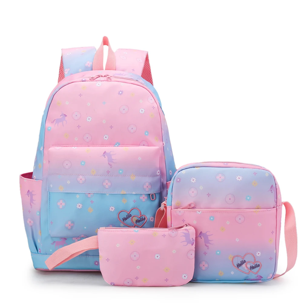 3pcs Nylon Backpack  Book Bags for Teenage Girls Cute  Children  School Bags Tra - £75.58 GBP