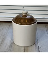 5.5&quot;x4.25&quot; White Ceramic &amp; Copper Canister Grease Container Portugal Whi... - $244.70 MXN