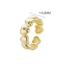 Elegant 925 Sterling Silver Heart Rings with 18K Gold Plating - £25.37 GBP
