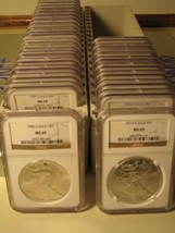 1986 - 2020 American Silver Eagle 35 Coin Set Ngc MS69 Brown Premium Coins Pq - $2,119.95