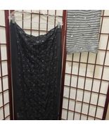 Scarfs Grey Chunky Knit Infinity Black Chiffon Embellishments Set of 2 - £7.77 GBP