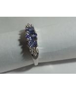 Fine Jewelry Real Tanzanite &amp; Diamond 10Kt Yellow Gold Ring #10 - $259.99