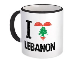 I Love Lebanon : Gift Mug Heart Flag Country Crest Lebanese Expat - £12.70 GBP