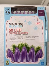 Martha Stewart Living PURPLE Crystal C3 String Lights 50 LED holiday Eas... - $32.00
