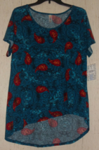 Nwt Womens Lu La Roe Pretty Blue W/ Paisley Print Classic T Shirt Size Xl Usa - £22.04 GBP