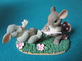 Charming Tails By Fitz &amp; Floyd Figurine Tickle Pink Inspirational - £23.12 GBP