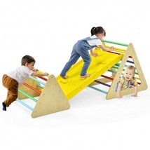 3 in 1 Wooden Set of 2 Triangle Climber with Ramp for Slid - Color: Mult... - $178.72