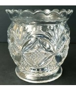 Pressed Glass Vase Scalloped Romantic Regency 3&quot; x 3.75&quot; Vintage - $13.99