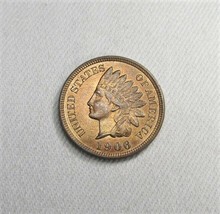 1906 Rpd Indian Cent Gem Unc Red Brown Coin AI103 - £188.64 GBP