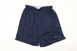 Vintage 90s Champion Mens Large Distressed Spell Out Above Knee Mesh Shorts Blue - £35.79 GBP