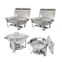 2 Pack Chafing Dish Stainless Steel 5 Quart Tray Buffet Catering Chafers... - $184.99