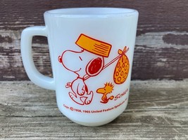 Vtg Snoopy Come Home 1965 Anchor Hocking Fire King Coffee Mug Charles Schulz - £31.61 GBP