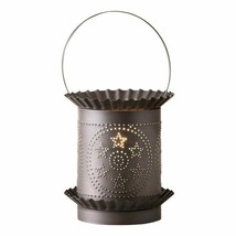 Jumbo Wax Warmer with Circle Star in Kettle Black Country Light Handcrafted - £32.87 GBP