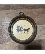 Vintage Silhouette  Couple on a horse drawn carriage Framed Print 6 inch - $347.27 MXN