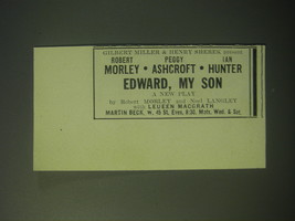 1948 Edward, My Son Play Ad - Gilbert Miller &amp; Henry Sherek present - £14.72 GBP