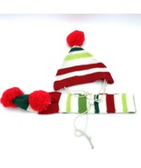 Dog Knit Scarf and Adjustable Hat M/L Pom Pom Goat Pig Child - $10.99