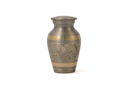 New, Brass Set of 6 Classic Platinum Keepsake Cremation Urns, 5 Cubic Ins each - £173.97 GBP