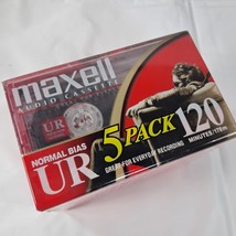 NEW Maxell UR 120 minutes Blank Audio Cassette Tapes Normal Bias 5-Pack ... - $30.00
