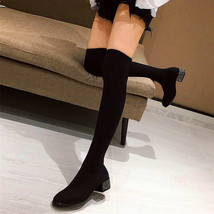 Pointed Toe Women&#39;s Over The Knee Sock Boots Rhinestone heel Knitting Sock Boots - £39.22 GBP