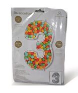 52.5&quot; Large Foil Number 3 Balloon New Birthday Decoration Silver Huge Party - $9.69 CAD