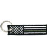 5 Keychains Thin Green Line USA Flag Key Chain Key Tag, Military veteran - £10.27 GBP