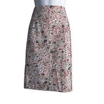 Marc Cain Womens Size 6 N4 Mini Skirt Beige Pink Black Print Lined Back ... - $65.43