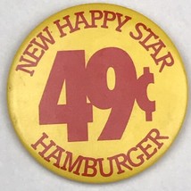 Carl’s Jr. Happy Star Burger Pin Button Pinback Vintage 1985 Fast Food 80s Big - £7.87 GBP