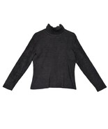 Vtg 90s Y2K Talbots Women&#39;s L Soft Ribbed Knit Black Turtleneck Sweater ... - $36.79 CAD