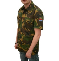 Vintage 90s-00s Dutch Army camo short sleeve shirt military camouflage w... - $15.00+