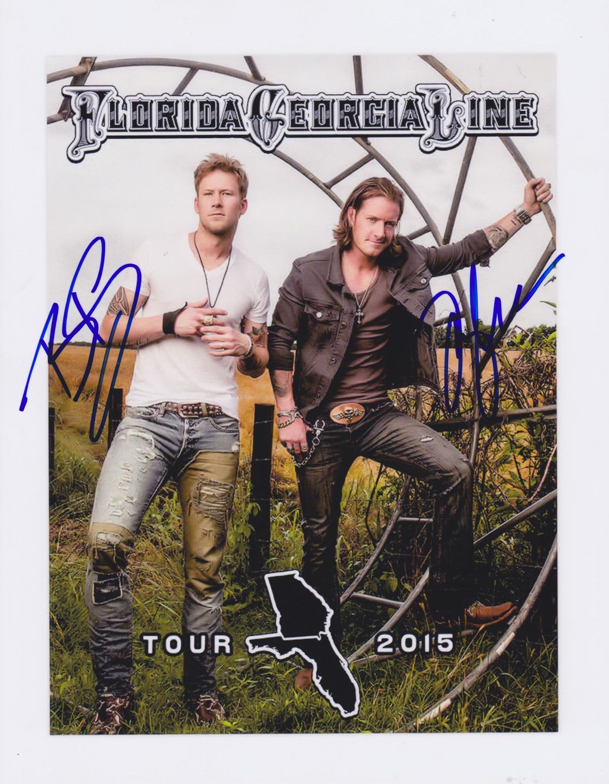 Tyler Hubbard &amp; Brian Kelley Signed Autographed &quot;Florida Georgia Line&quot; G... - $34.99