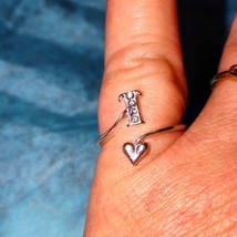 Vintage 925 sterling silver I love you ring size 6 - £40.21 GBP