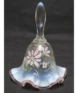 Vintage FENTON 6.5&quot; Daisy Crimped Glass Bell Hand Painted With URANIUM H... - $634.14 MXN