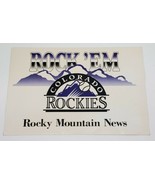 Vtg Colorado Rockies Baseball 1995 Rock &#39;em Cardboard Sign Poster Rocky ... - £18.99 GBP