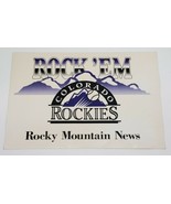 Vtg Colorado Rockies Baseball 1995 Rock &#39;em Cardboard Sign Poster Rocky ... - $460.37 MXN